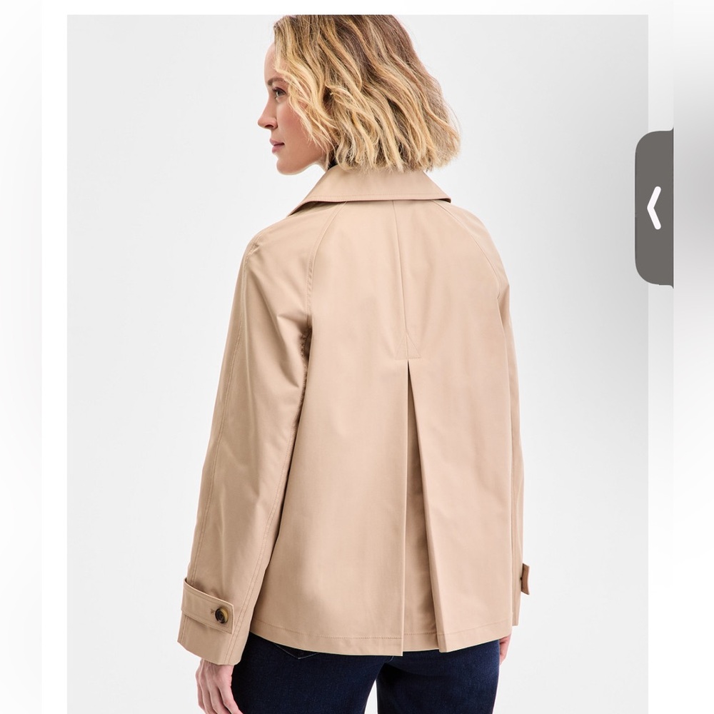 Michael Kors Short Double-Breasted Trench Coat Petite Small - Picture 8 of 13